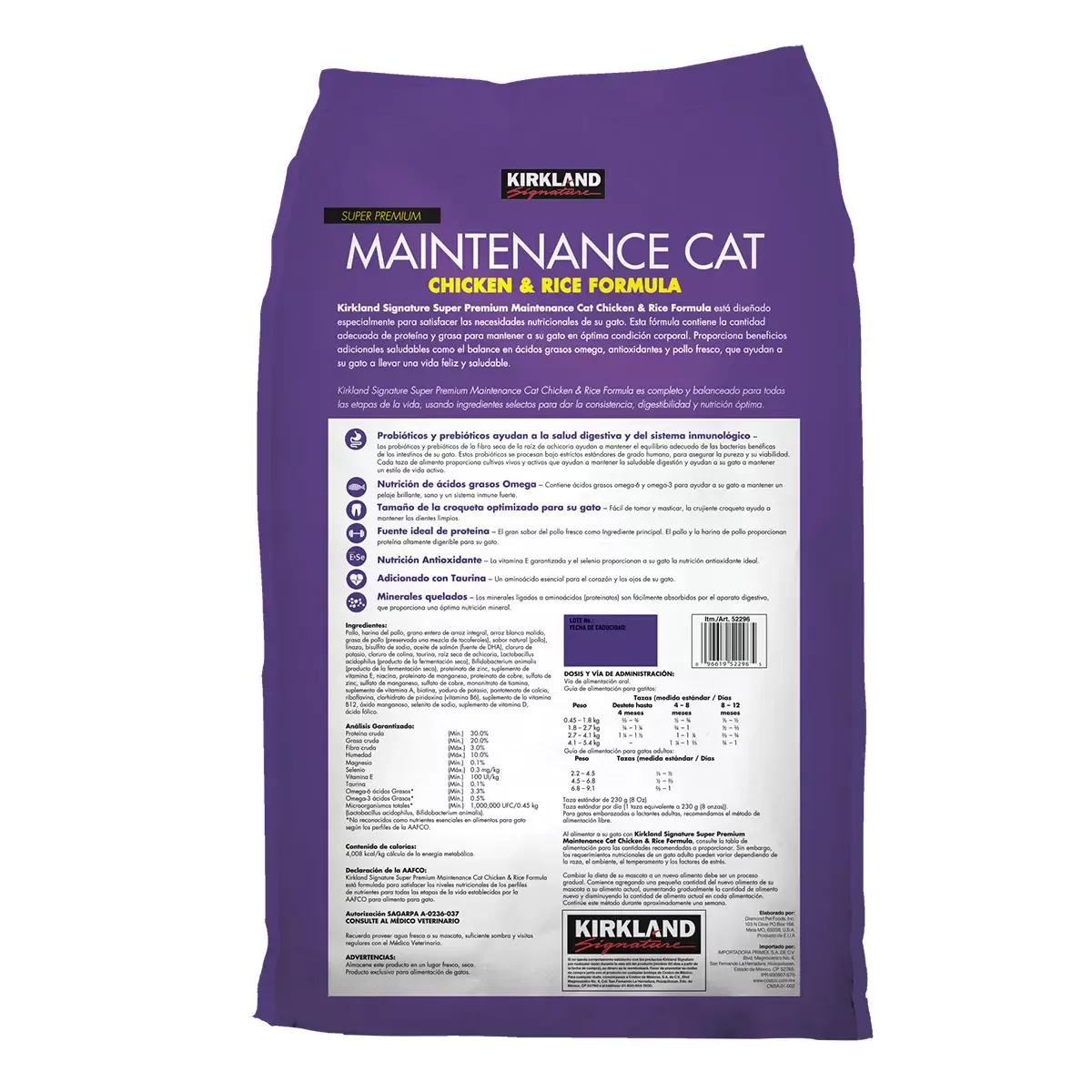 Kirkland Signature Alimento para Gato con Pollo y Arroz 11.3 Kg foto 2