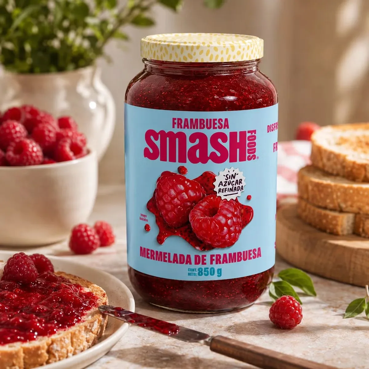 Smash Foods Mermelada de Frambuesa 850 g foto 2