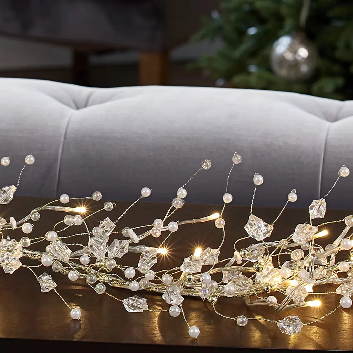 Guirnalda de Gemas con Luces LED 2.7m, Varios Modelos Champagne