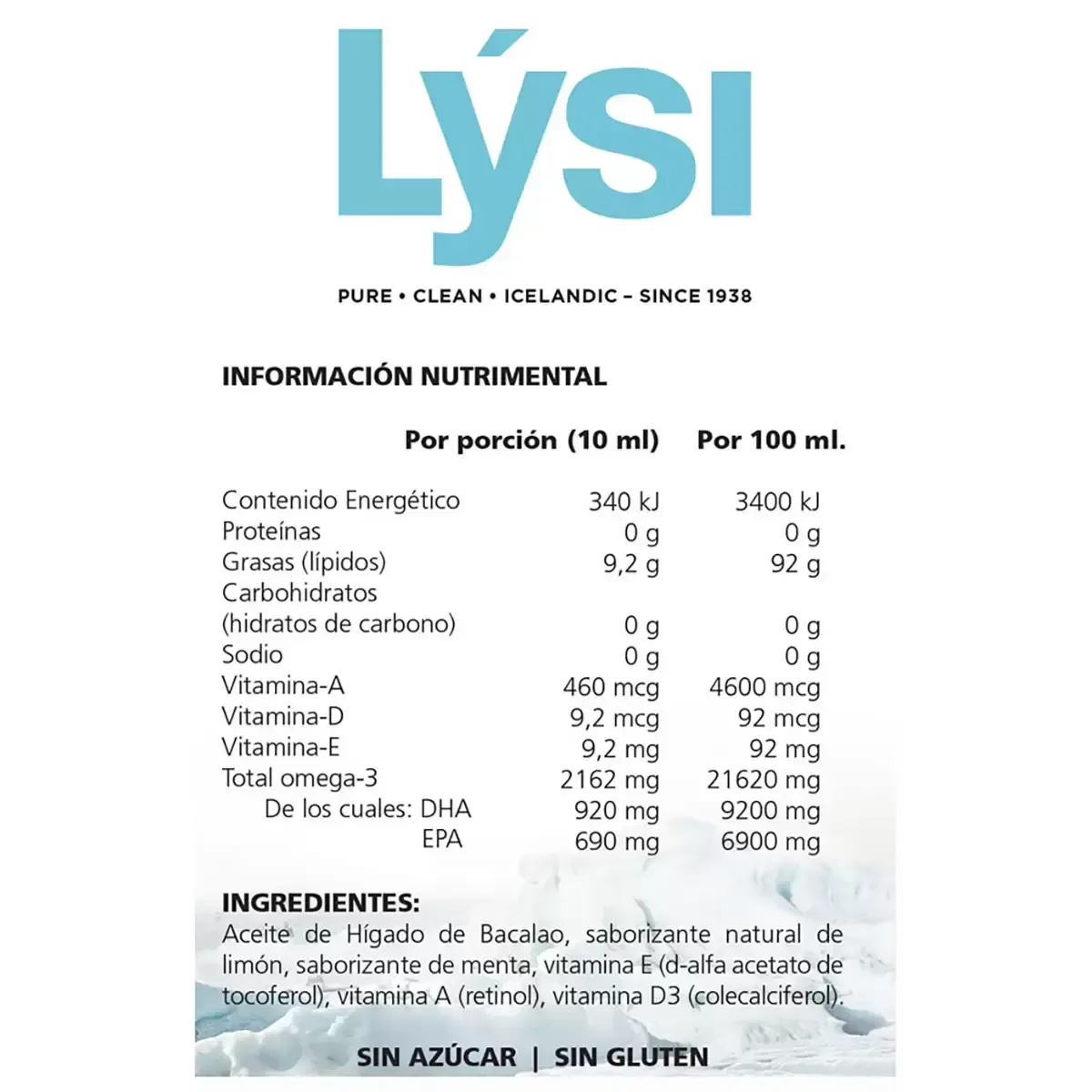 LYSI Aceite de Higado de Bacalao Limón-Menta foto 3