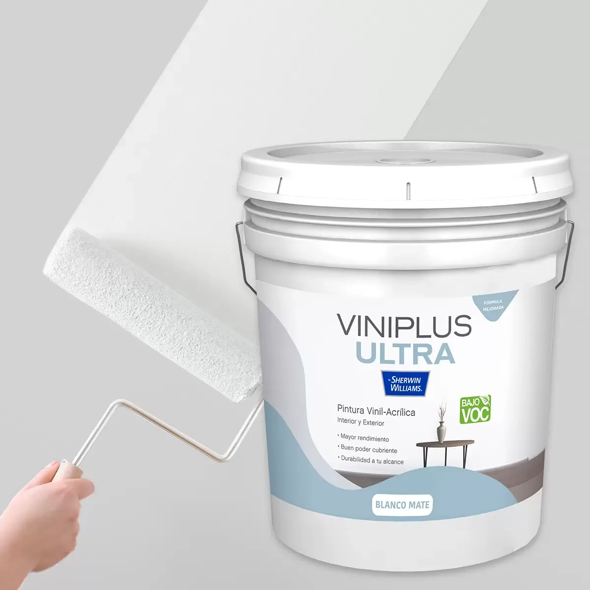 ViniPlus, Pintura Blanca Viníl-Acrílica, 19L
