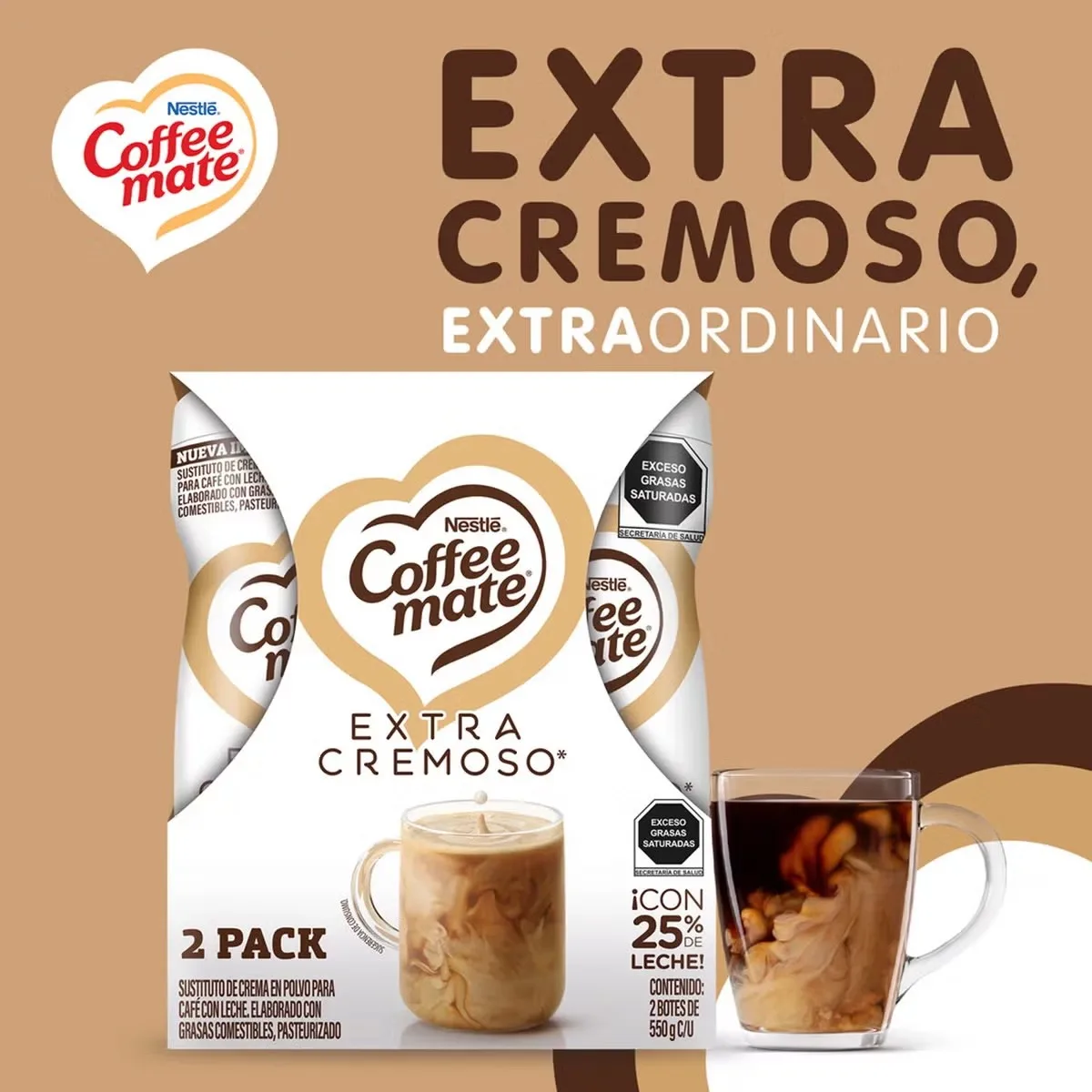 Coffee Mate Extra Cremoso Sustituto de Crema en polvo 2 pzas de 550 g foto 5