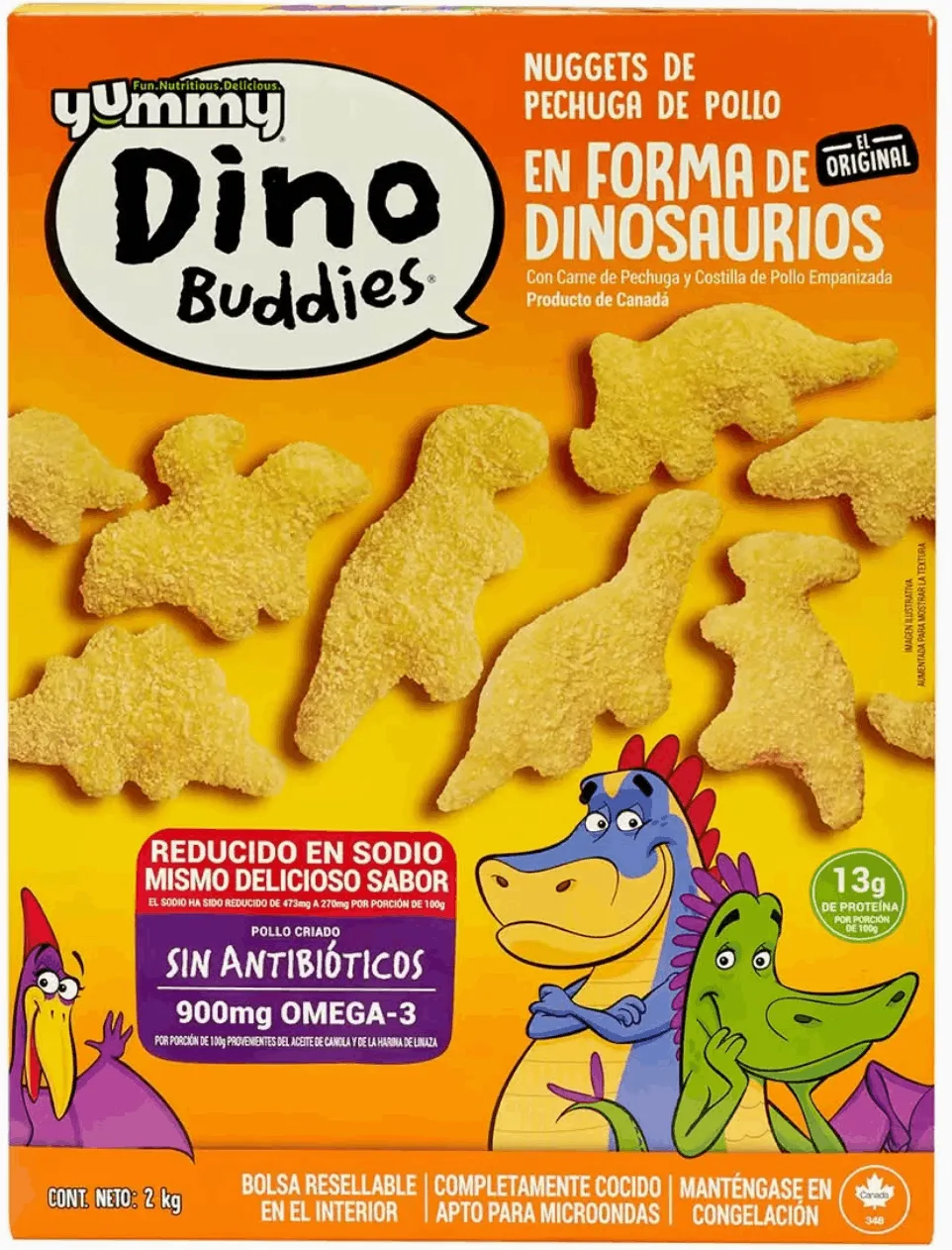 Yummy Dino Buddies · Nuggets de pechuga de pollo congelados (2 kg)