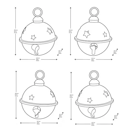 Cascabeles Metálicos Decorativos (Set de 4 piezas) foto 2