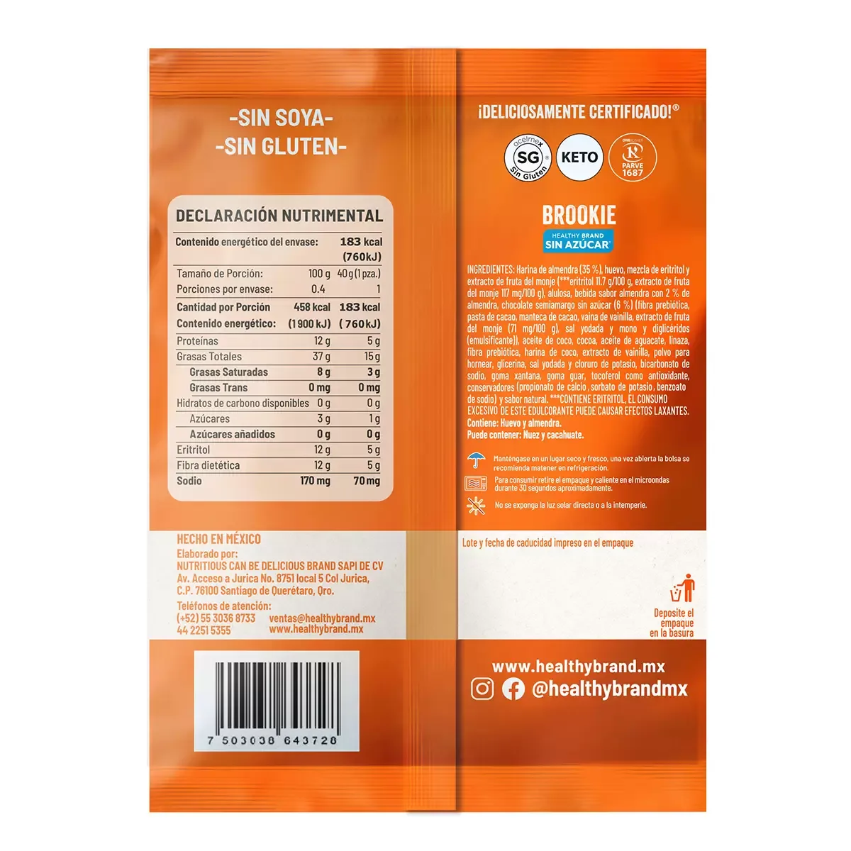 Healthy Brand Brookies 10 pzas de 40 g foto 2