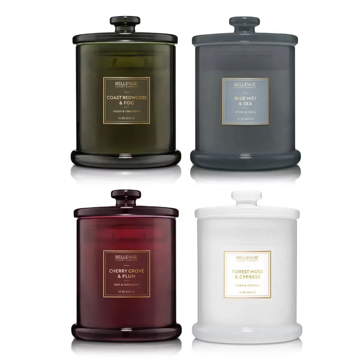 Bellevue Veladoras de Lujo de Cera de Soya de 311 g, 4 piezas foto 2