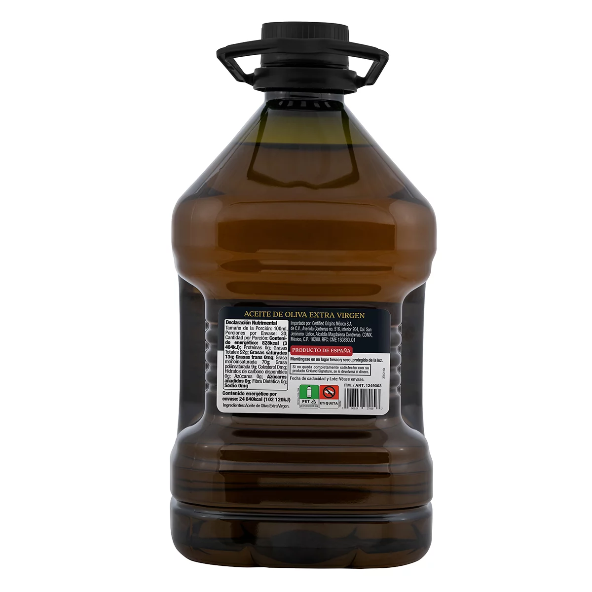 Kirkland Signature Aceite de Oliva Extra Virgen 3 l foto 2
