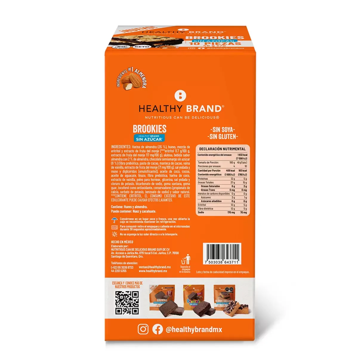 Healthy Brand Brookies 10 pzas de 40 g foto 4
