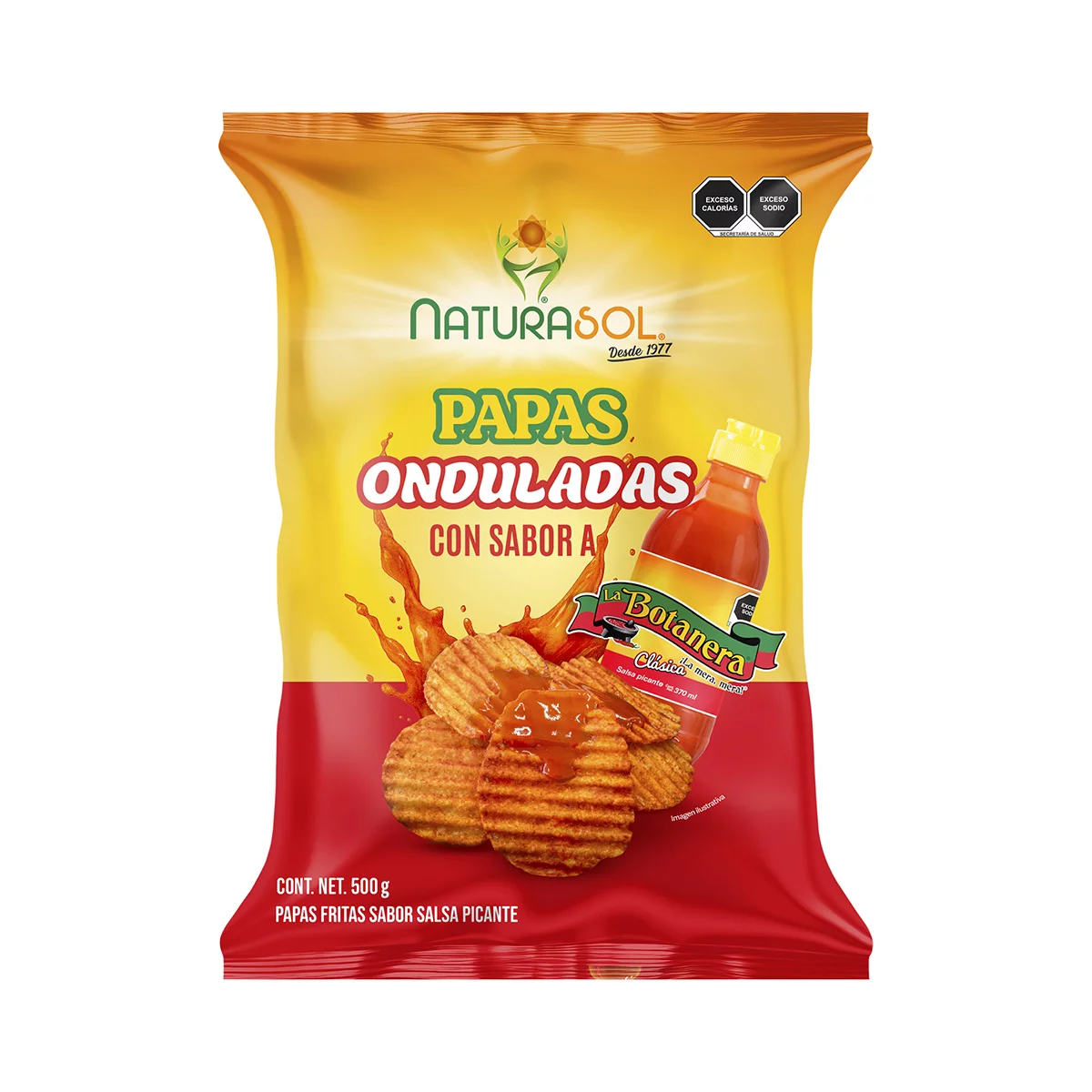 Naturasol Papas Onduladas con Sabor a Botanera 500 g