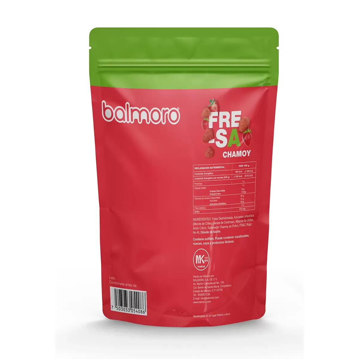 Balmoro Fresa Deshidratada Enchilada Sabor Chamoy 540 g foto 2